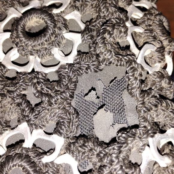 VINTAGE HAND CROCHETED POP TOP TOTE - Picture 10 of 11